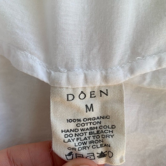 Doen Ainsley Cotton Ruffle Lace Babydoll Nightgown Mini Dress Salt White - Picture 11 of 12